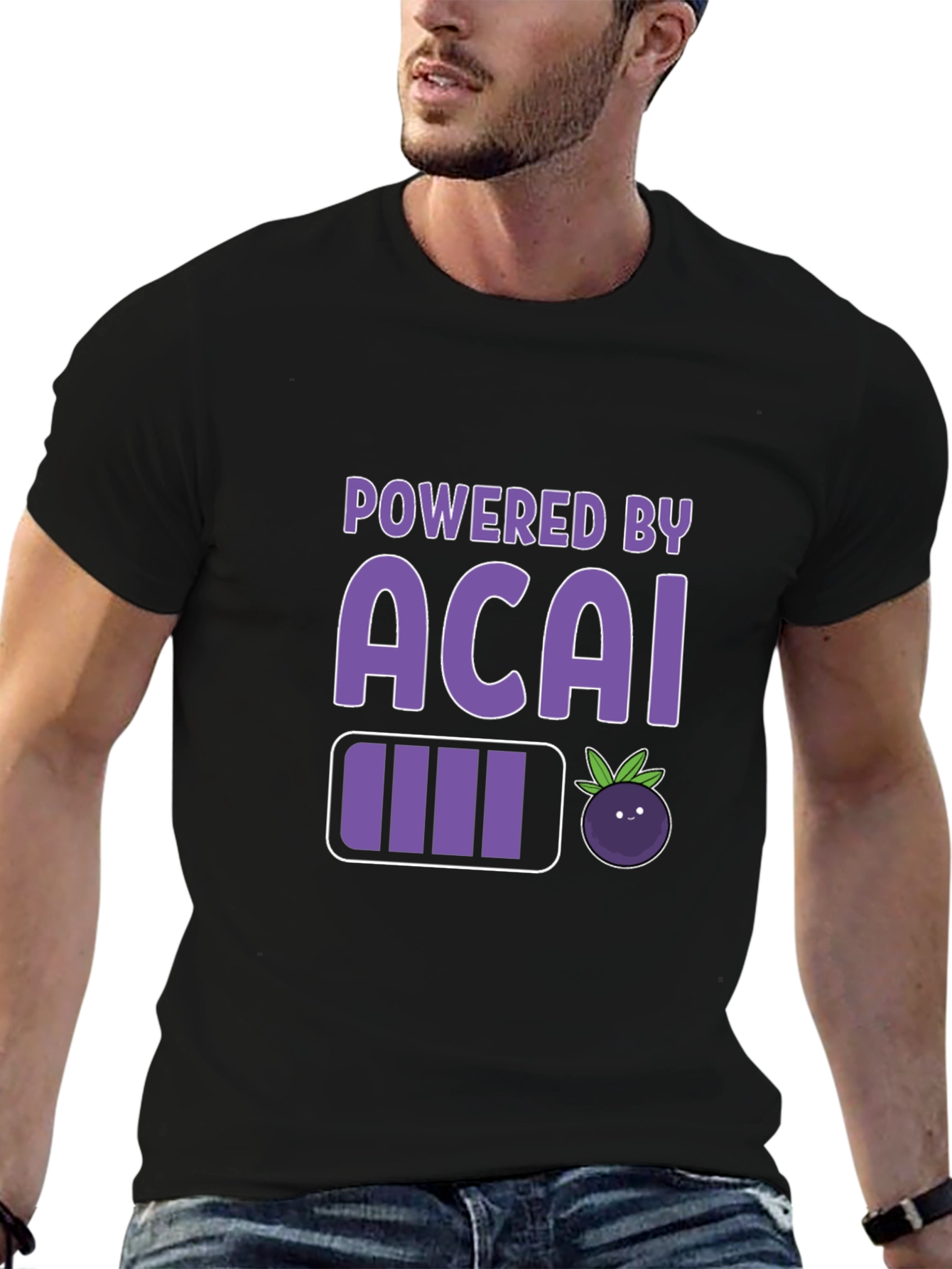 Powered by Acai Graphic Tee - Black