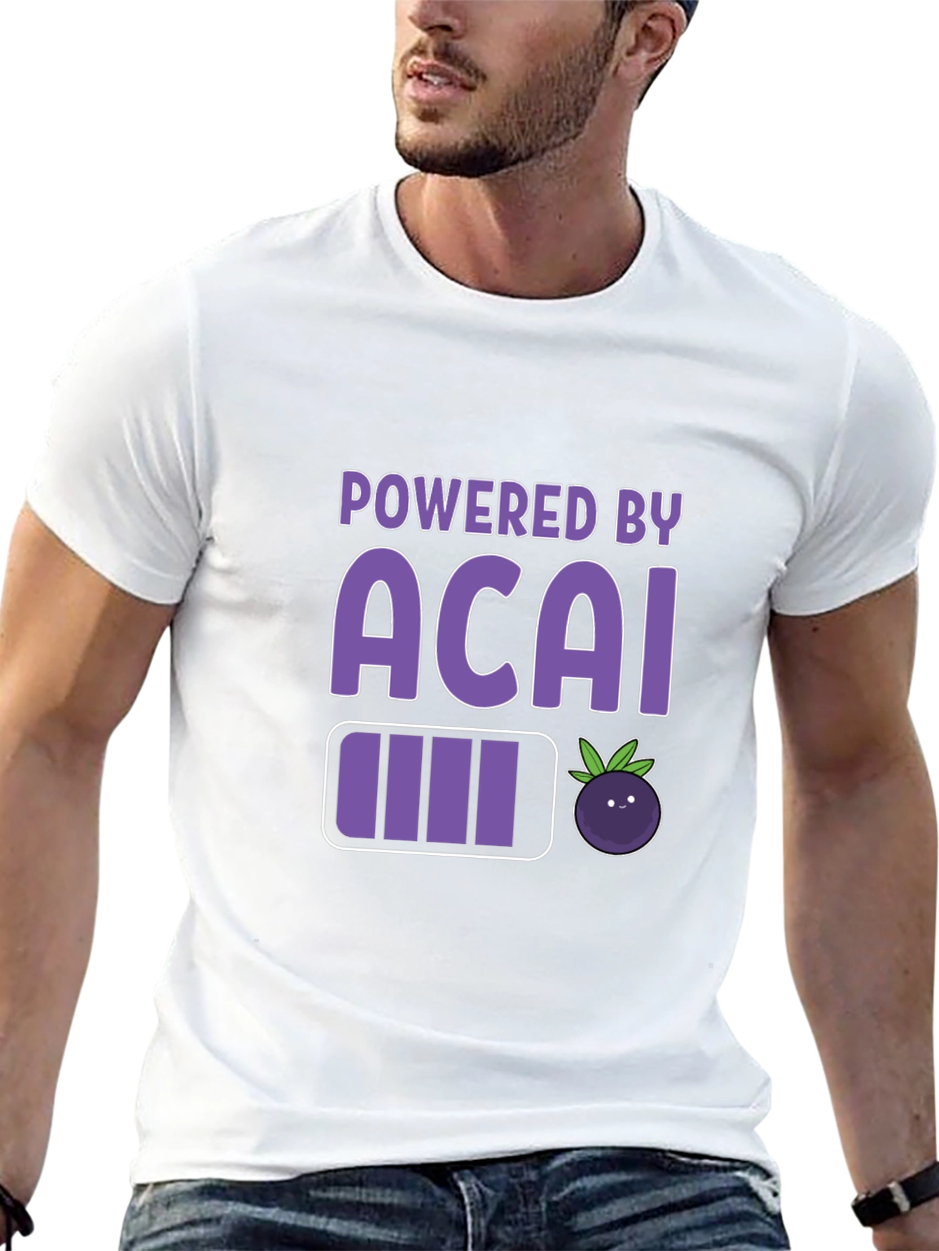 Powered by Acai Graphic Tee - Black
