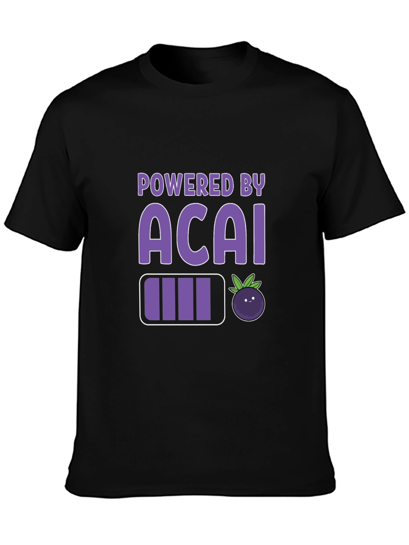 Powered by Acai Graphic Tee - Black