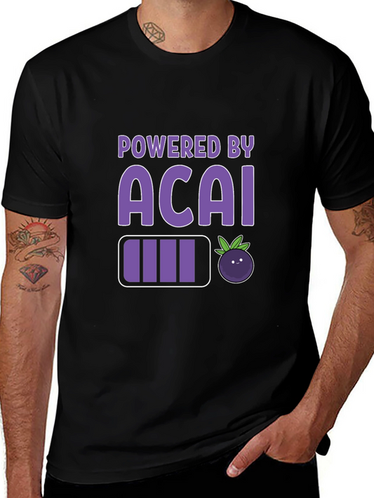 Powered by Acai Graphic Tee - Black