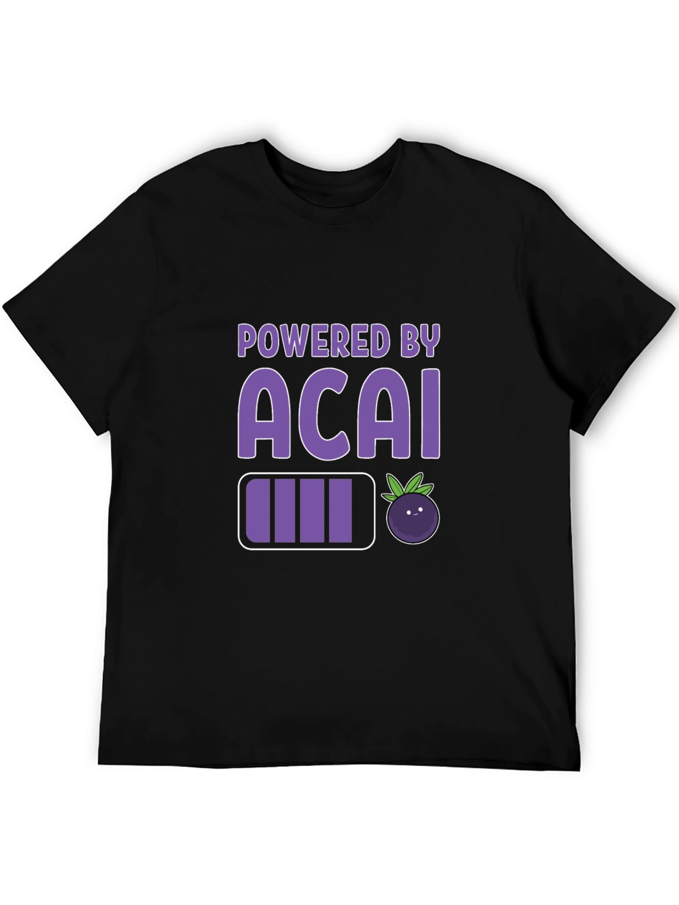 Powered by Acai Graphic Tee - Black