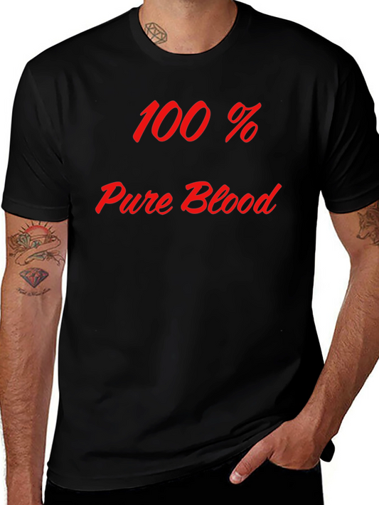 100% Pure Blood Graphic Tee - Bold Statement T-Shirt