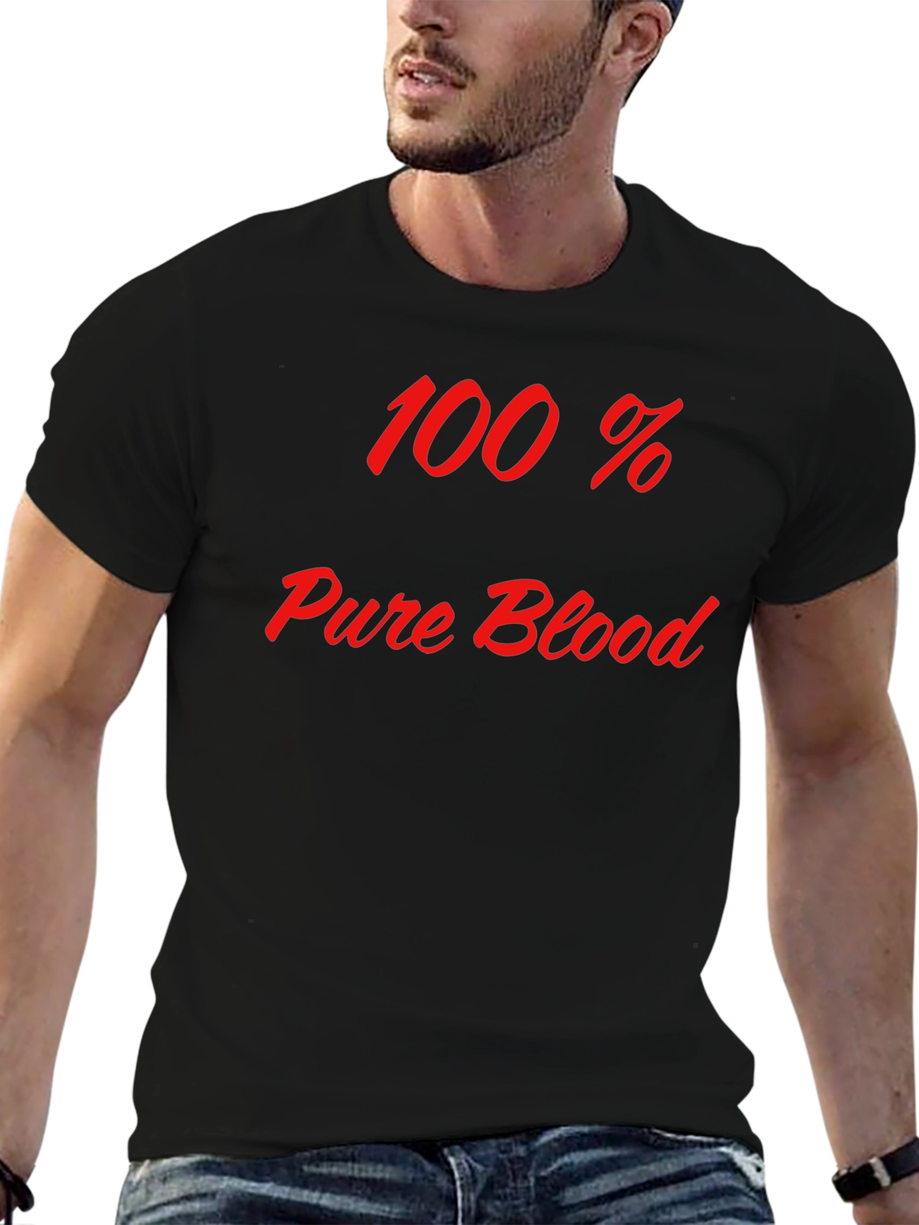 100% Pure Blood Graphic Tee - Bold Statement T-Shirt