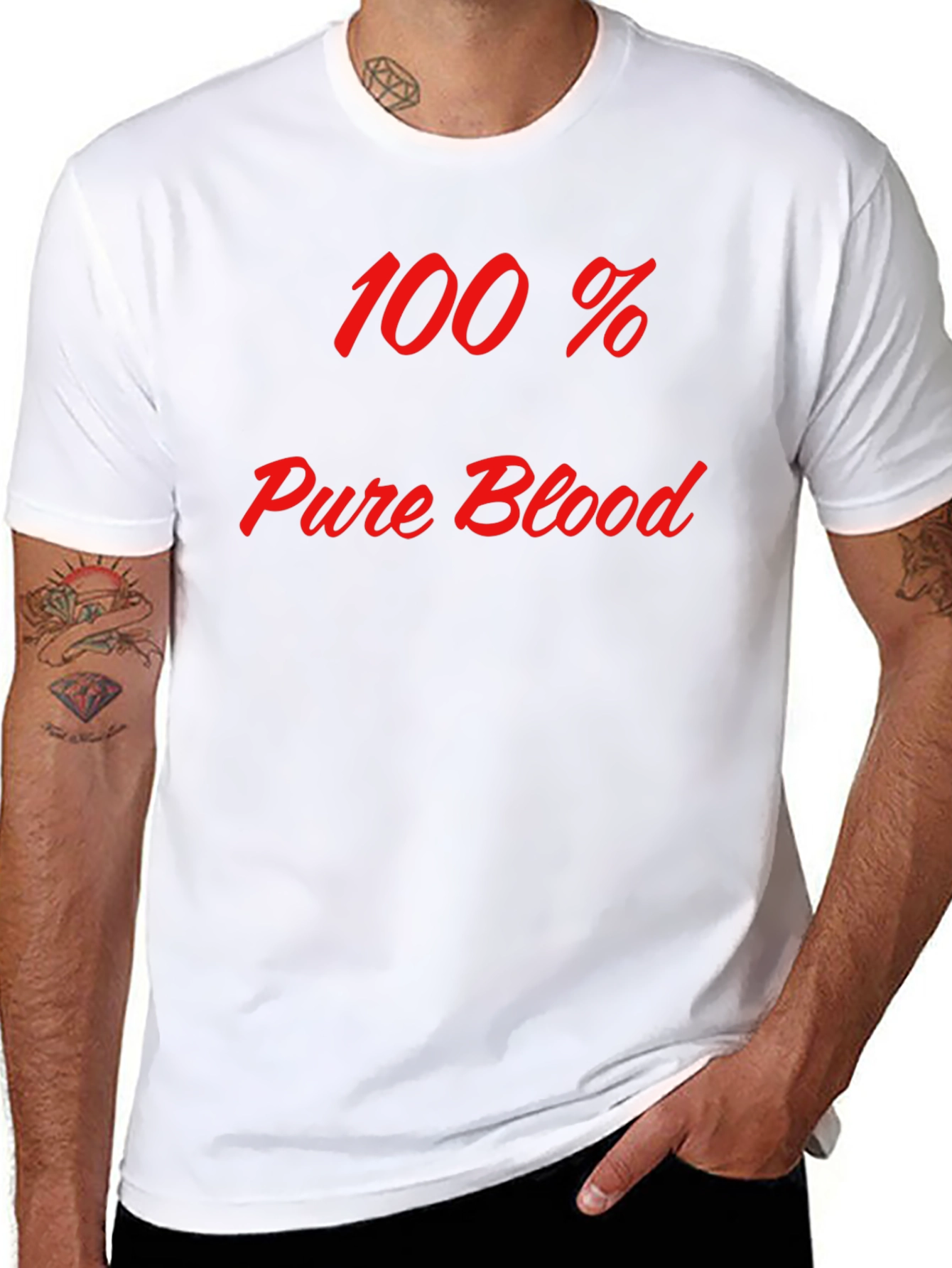 100% Pure Blood Graphic Tee - Bold Statement T-Shirt