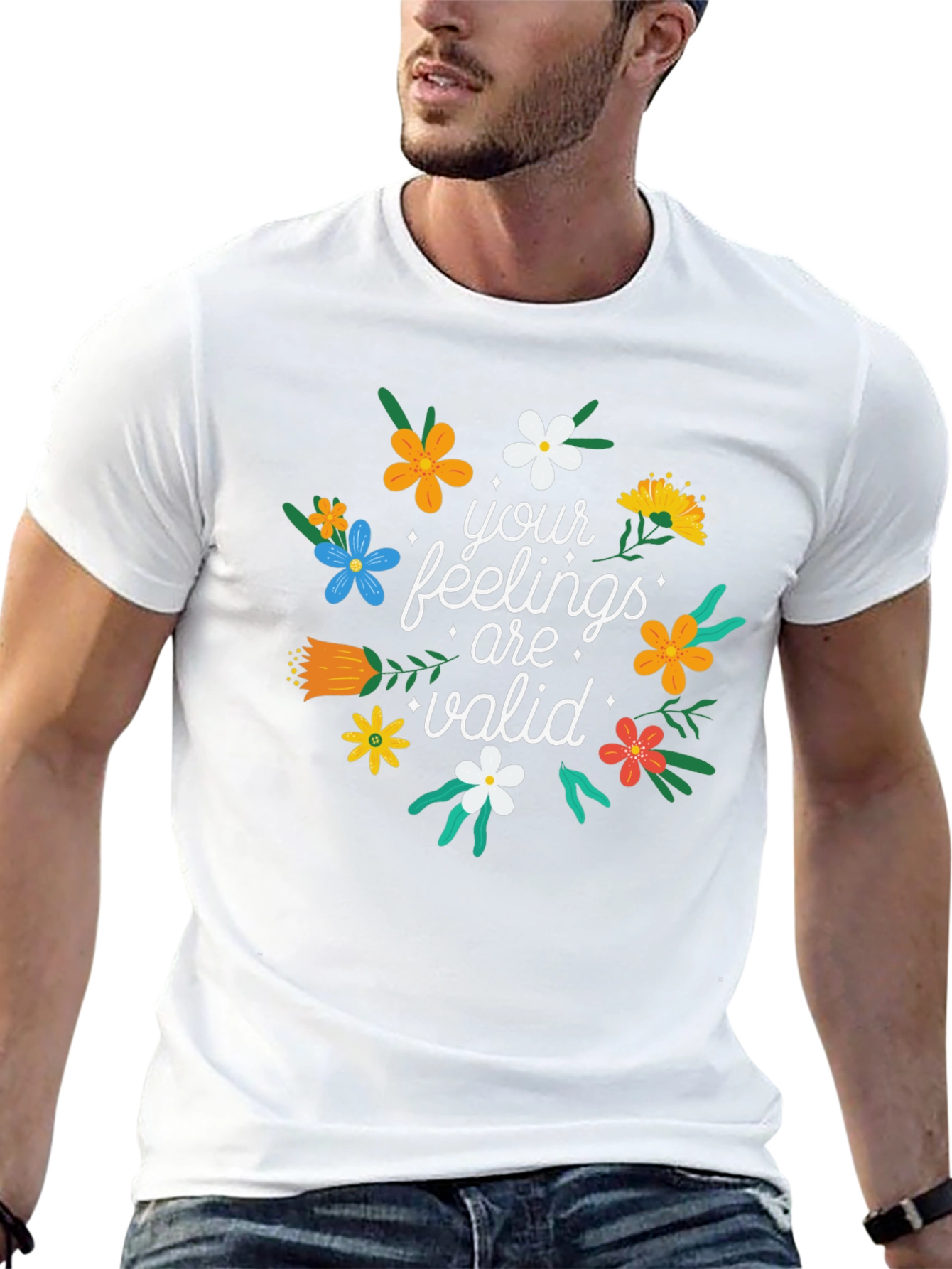 Floral Your Feelings Are Valid Graphic T-Shirt