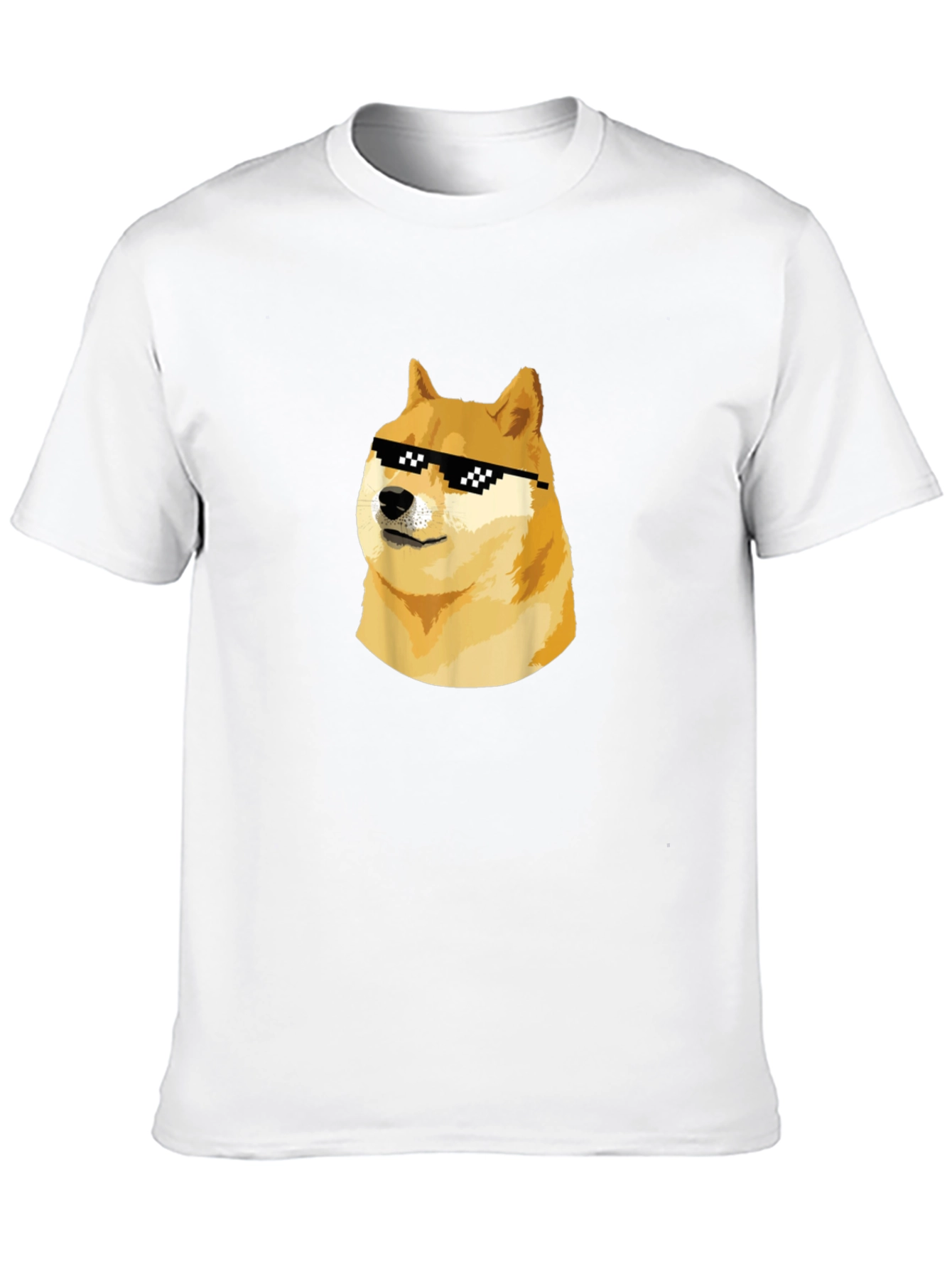 Doge Meme Black T-Shirt - Cool Doge with Sunglasses