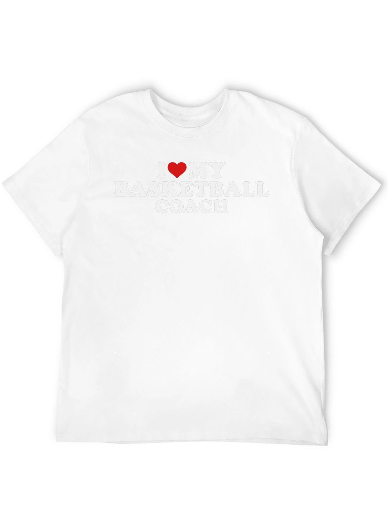 I Love My Basketball Coach T-Shirt - Heart Graphic