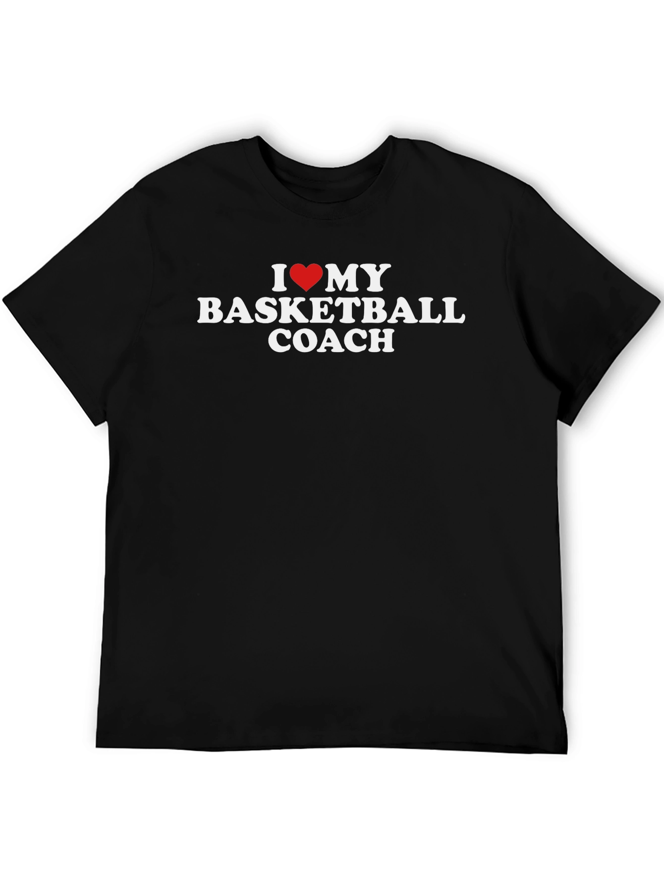 I Love My Basketball Coach T-Shirt - Heart Graphic