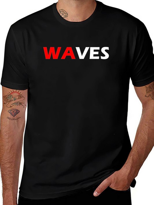 WAVES Graphic Tee - Stylish Black T-Shirt