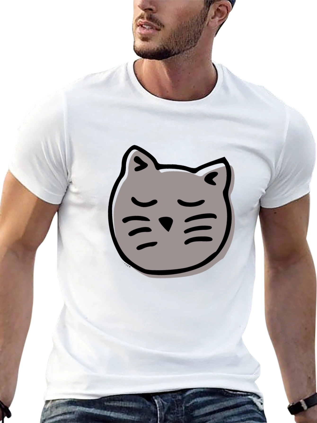 Cool Cat Graphic Tee - Black Cotton T-Shirt