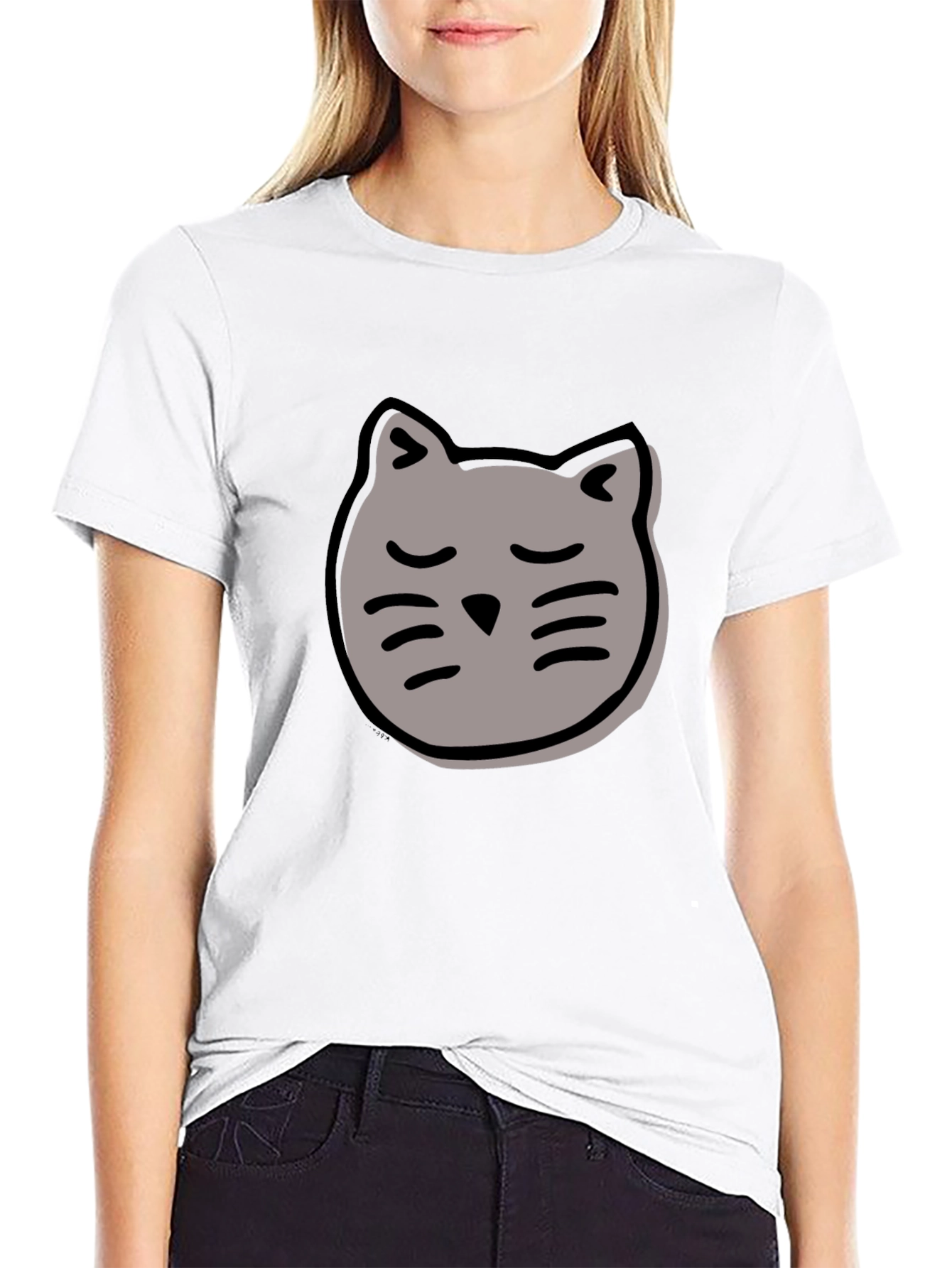 Cool Cat Graphic Tee - Black Cotton T-Shirt