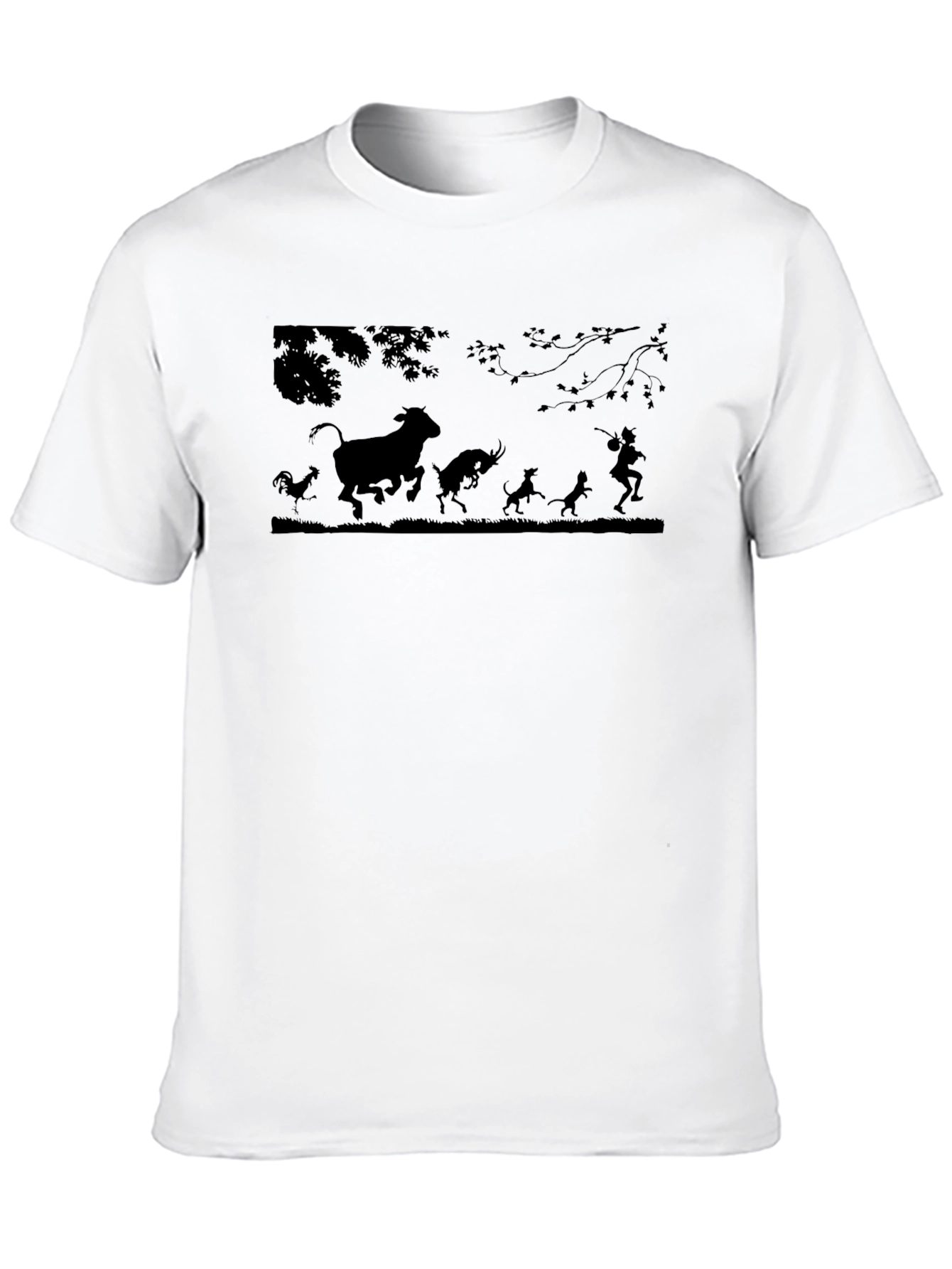 Silhouette Animal Chase Black T-Shirt