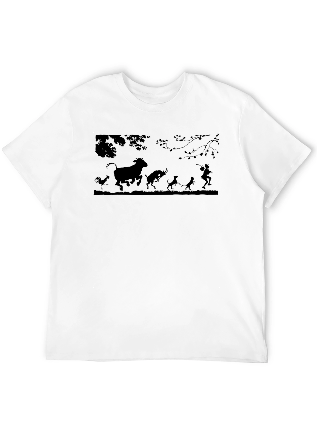 Silhouette Animal Chase Black T-Shirt