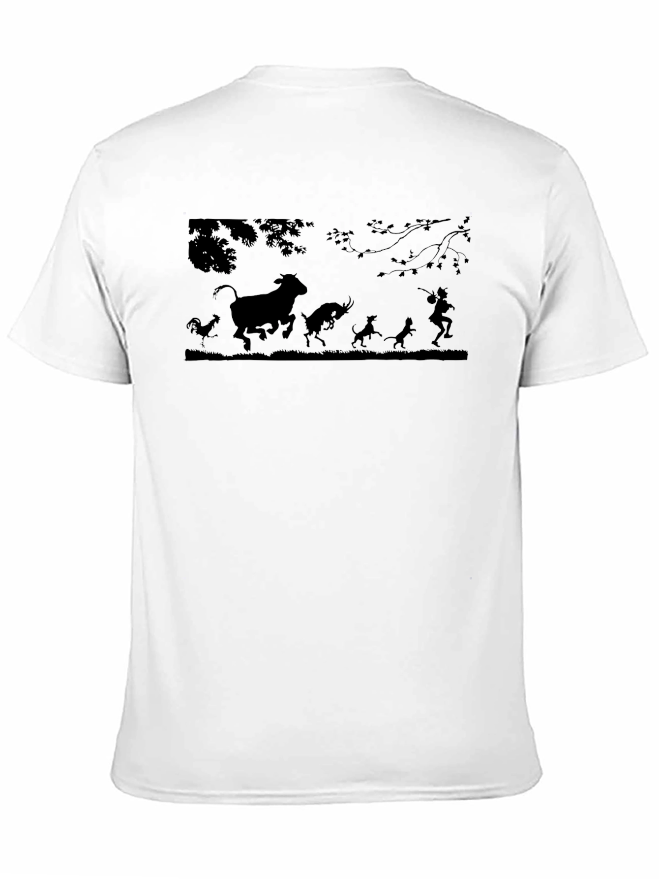 Silhouette Animal Chase Black T-Shirt