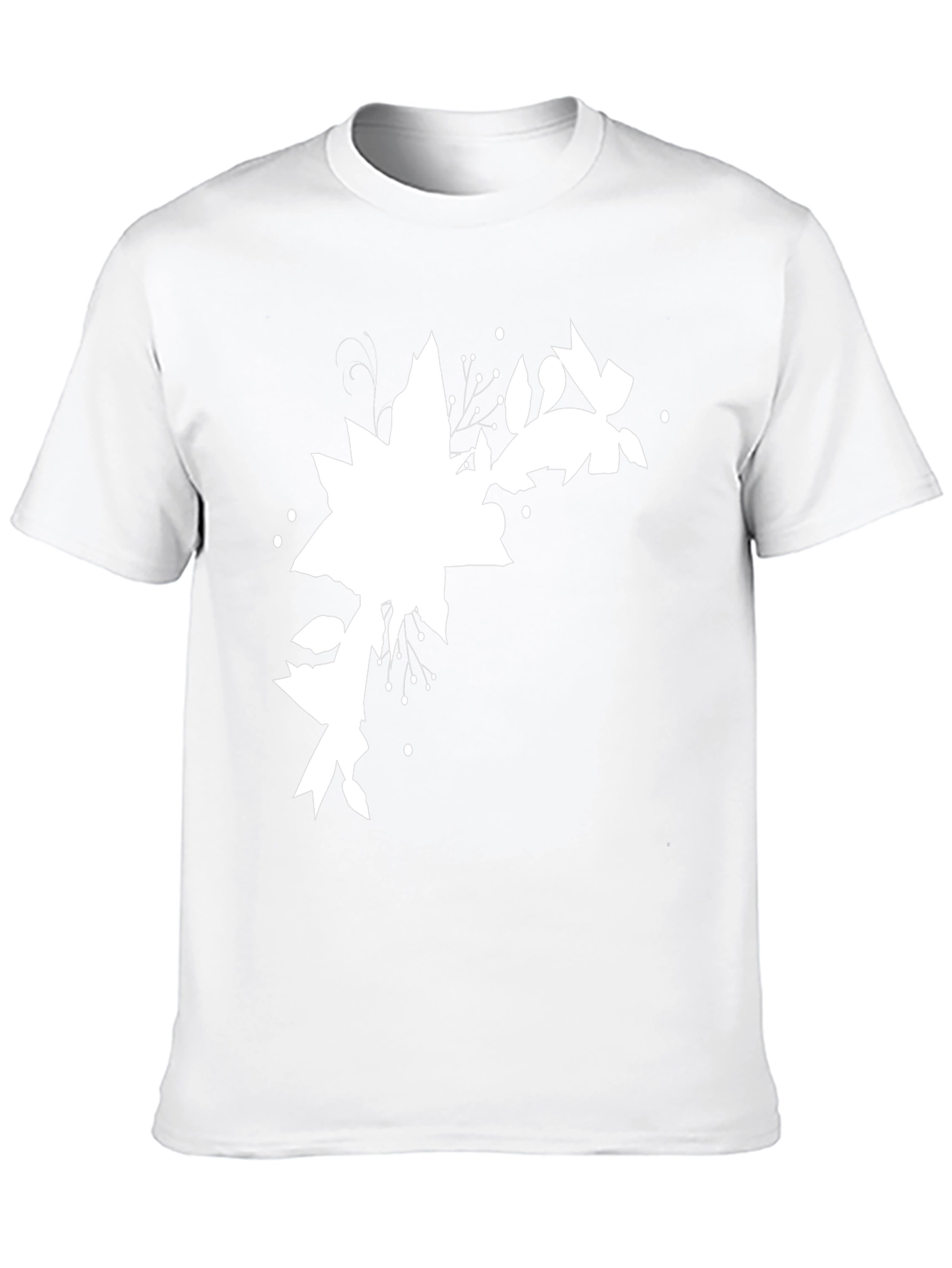Black Tee with Abstract Floral Design