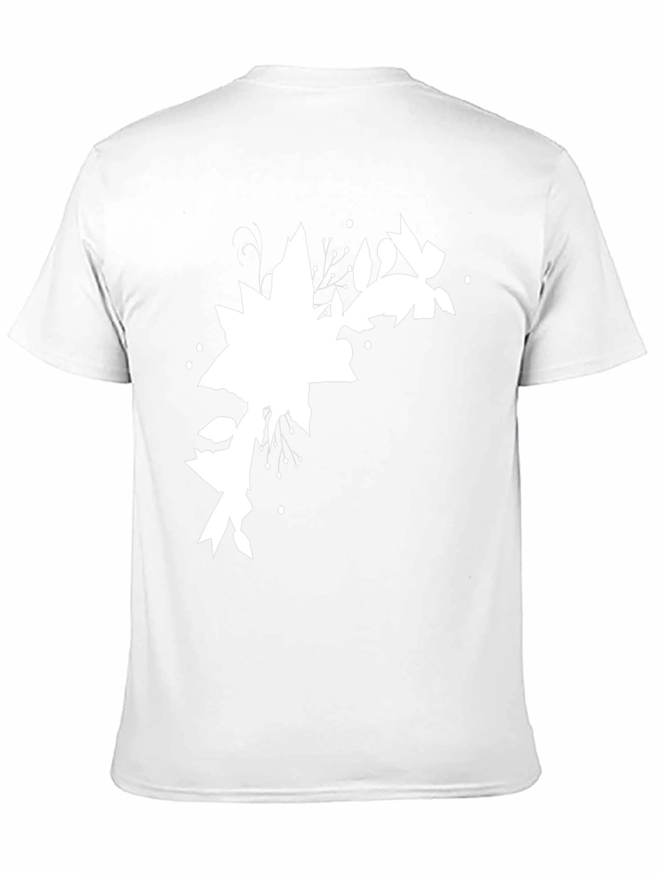 Black Tee with Abstract Floral Design