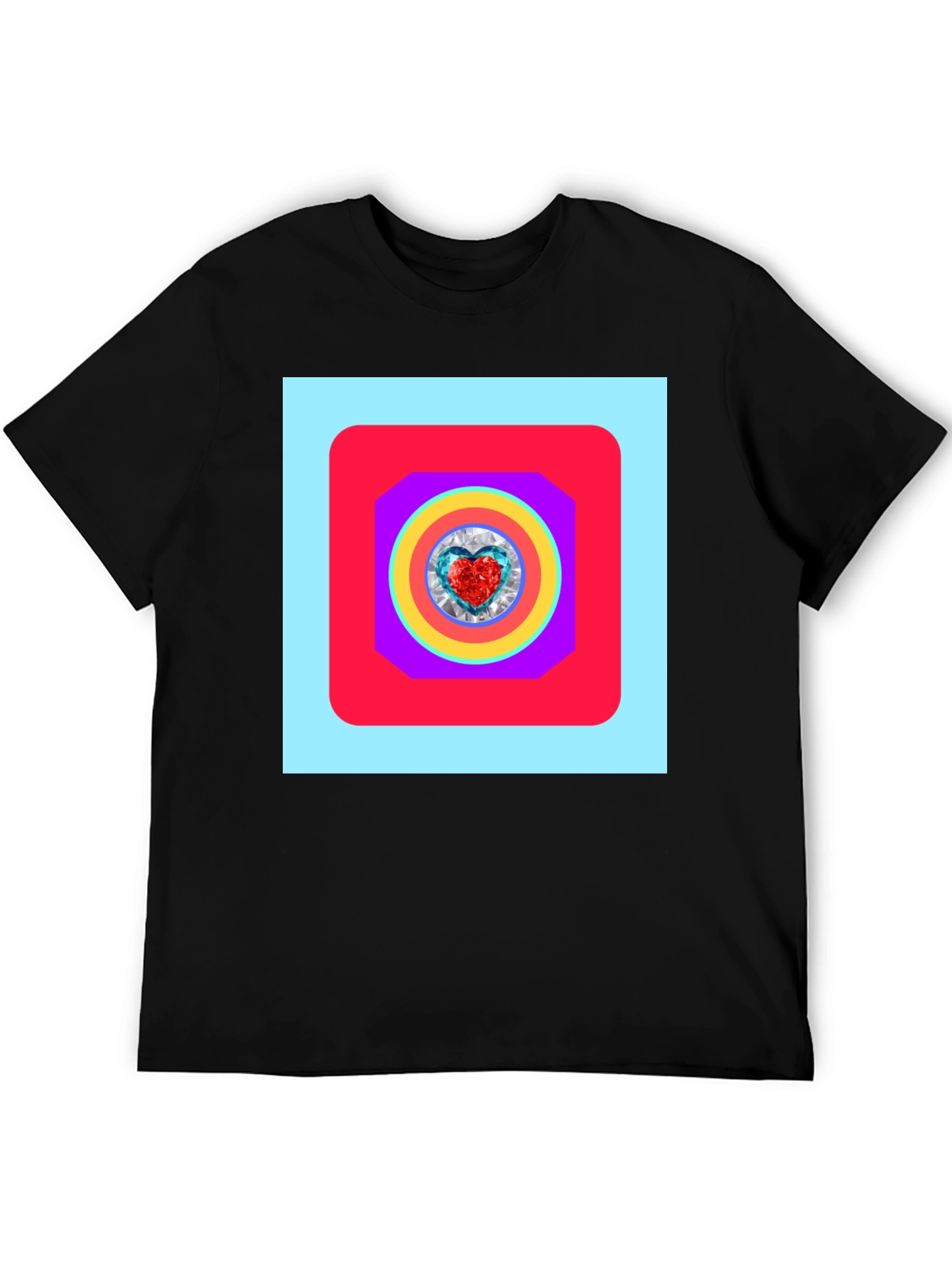 Geometric Heart Graphic Tee - Stylish Menswear