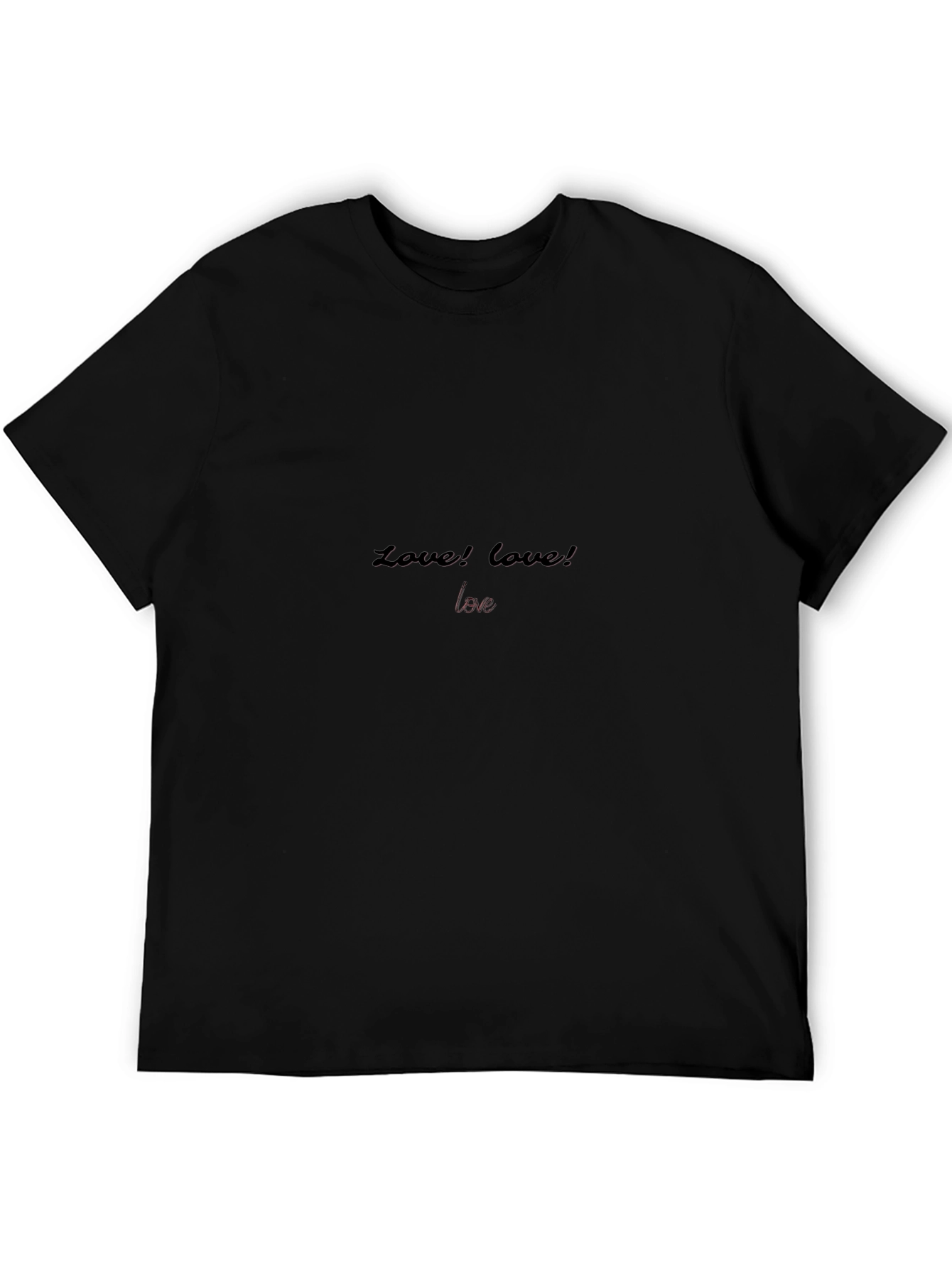 Love! Love! Love! Black Crewneck T-Shirt