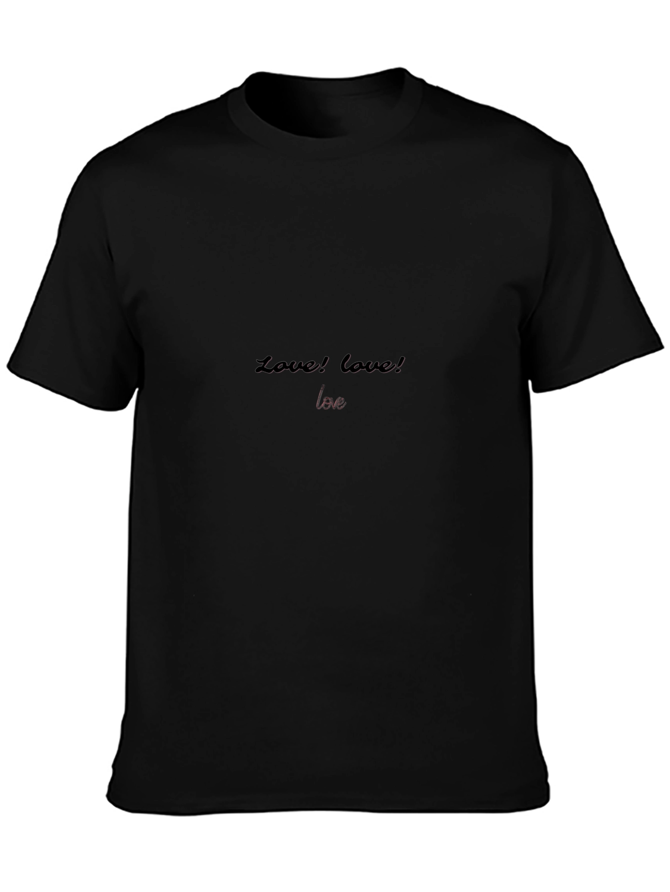 Love! Love! Love! Black Crewneck T-Shirt