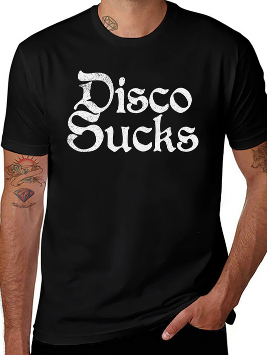 Disco Sucks Graphic T-Shirt - Retro Anti-Disco Tee