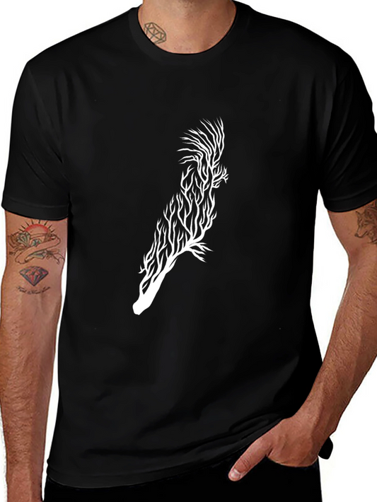 Abstract Tree-Bird Graphic Tee