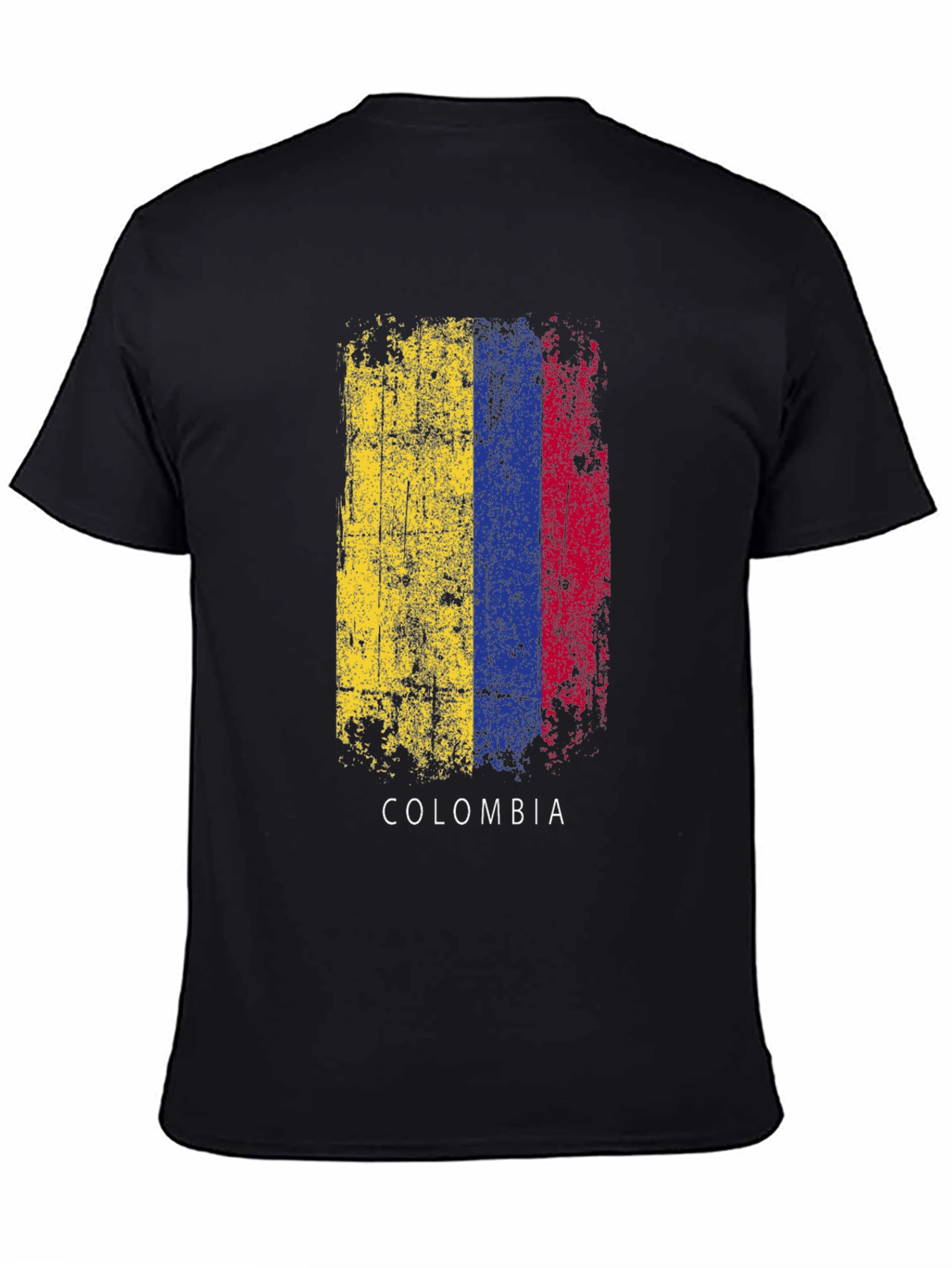 Colombia Flag Distressed Graphic T-Shirt
