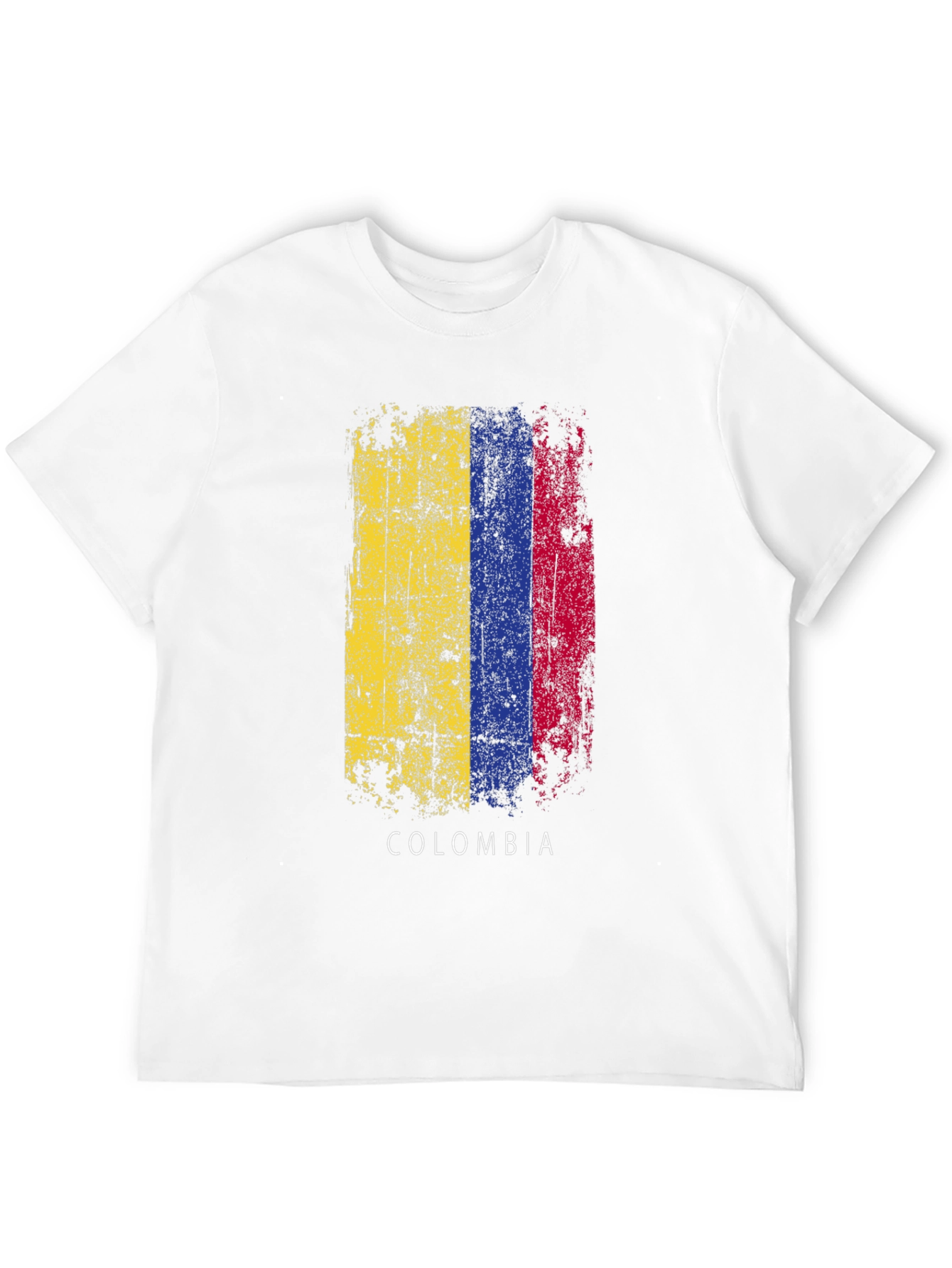 Colombia Flag Distressed Graphic T-Shirt