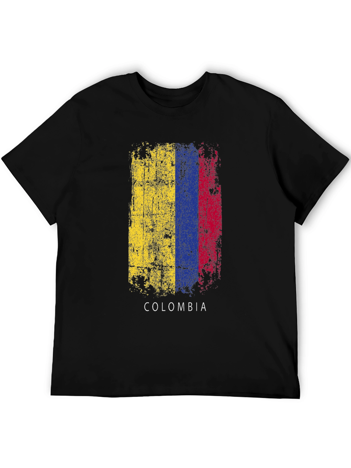 Colombia Flag Distressed Graphic T-Shirt