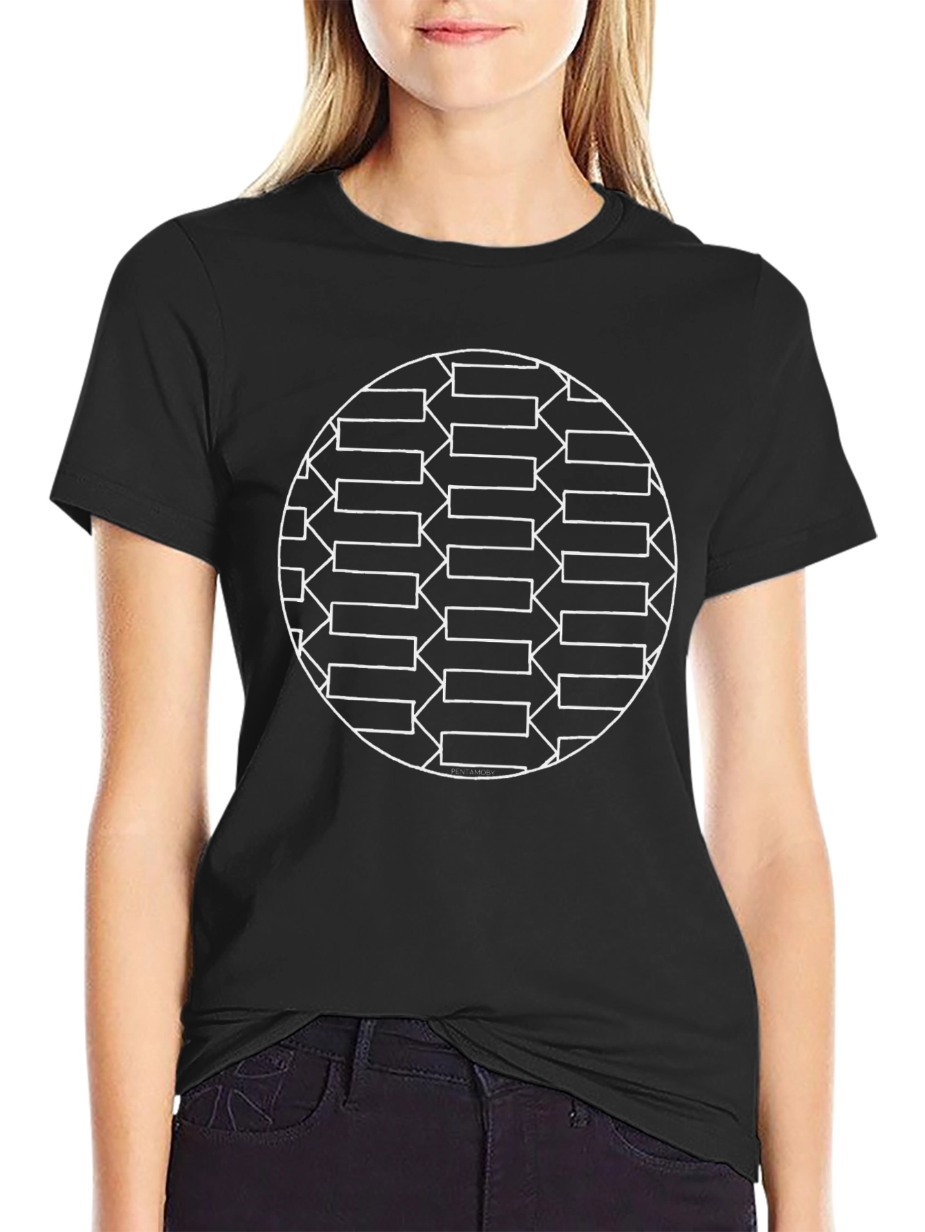 Geometric Arrow Circle Graphic T-Shirt