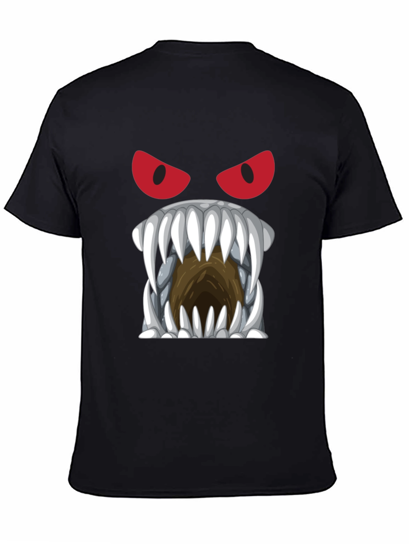 Monster Face Graphic Tee - Black