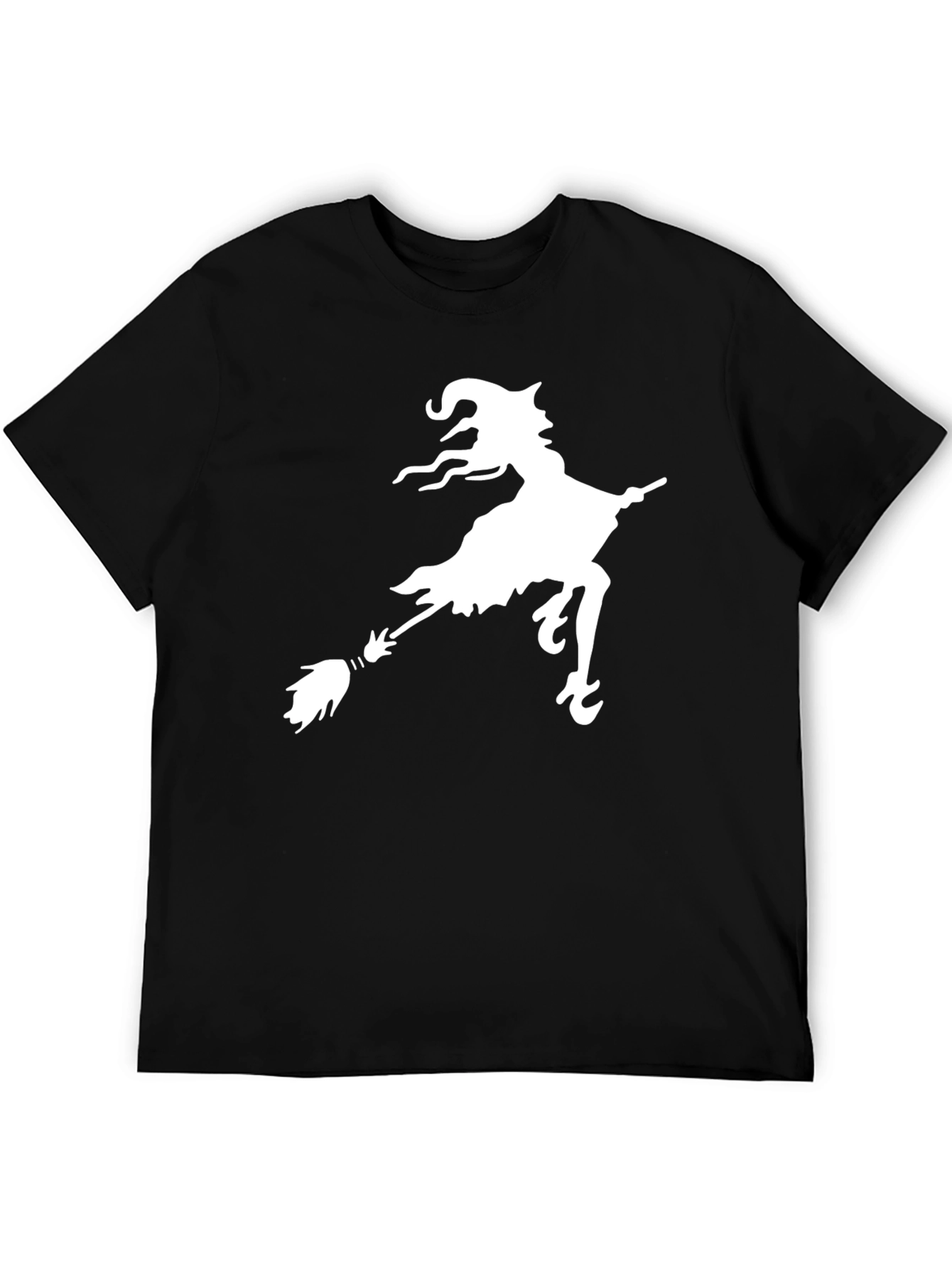Witch on Broomstick Graphic Black Tee