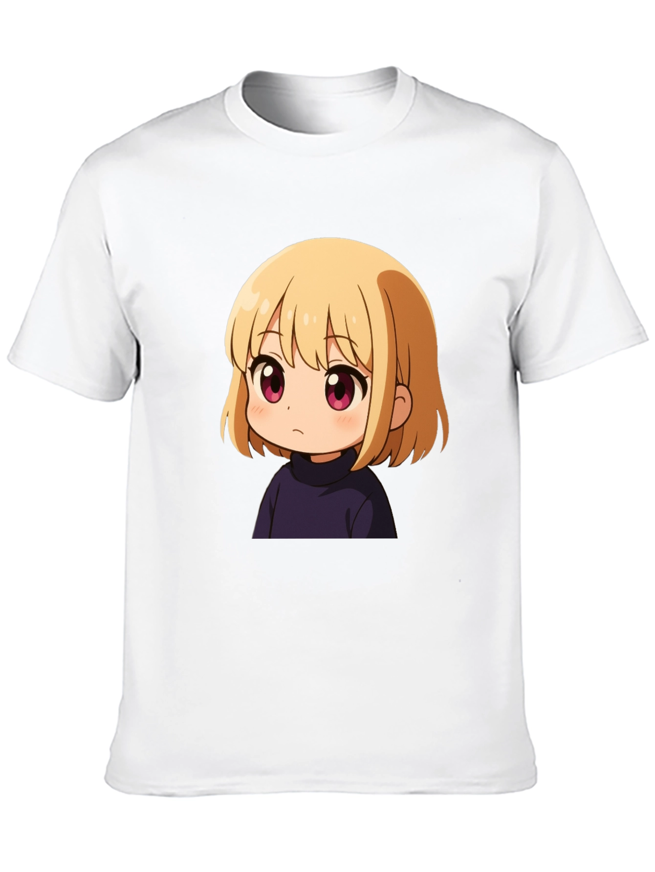 Anime Girl Graphic Print Black T-Shirt