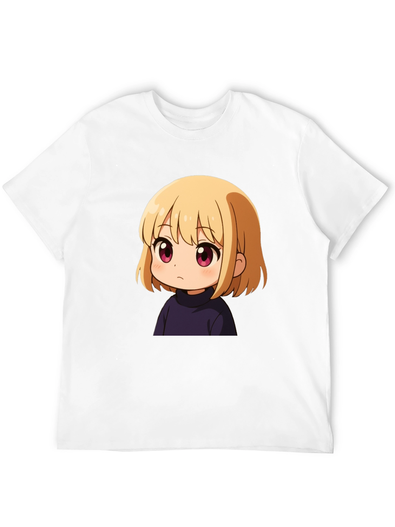 Anime Girl Graphic Print Black T-Shirt