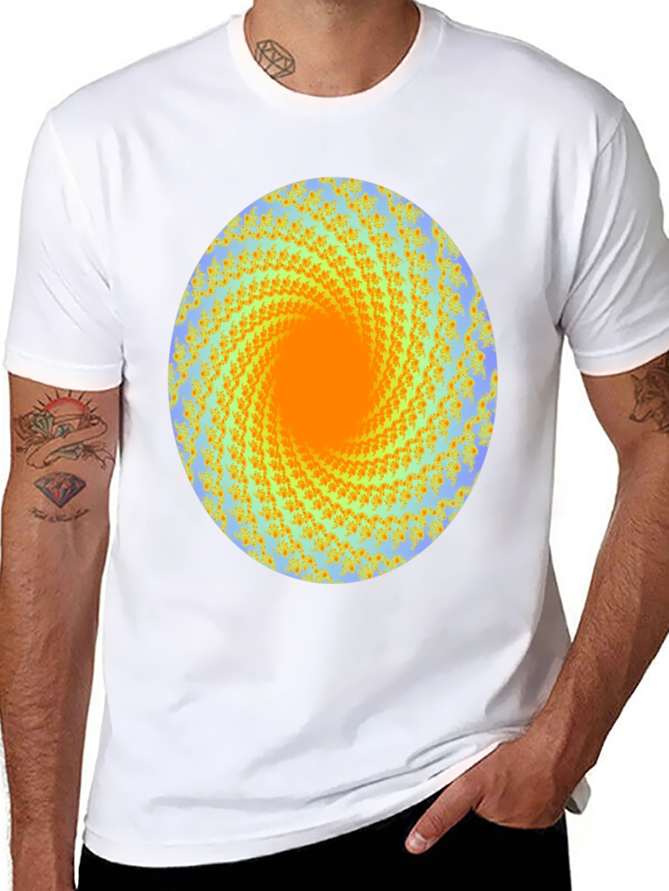 Abstract Swirl Graphic Print Crew Neck T-Shirt