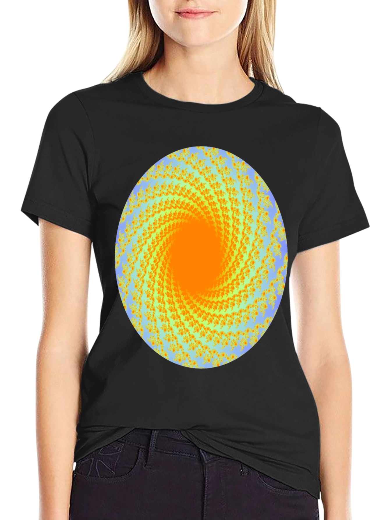 Abstract Swirl Graphic Print Crew Neck T-Shirt