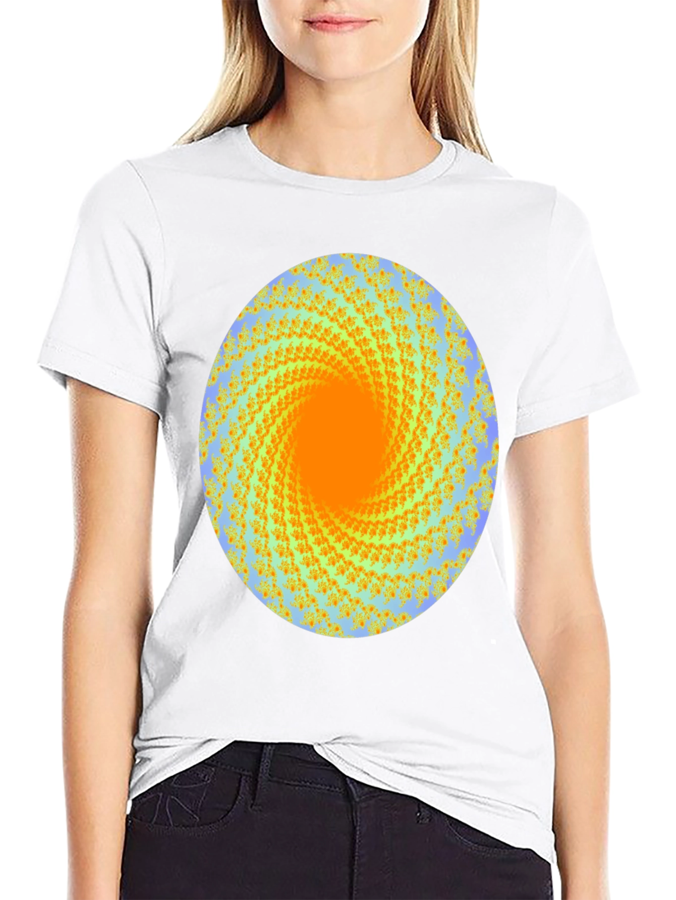 Abstract Swirl Graphic Print Crew Neck T-Shirt