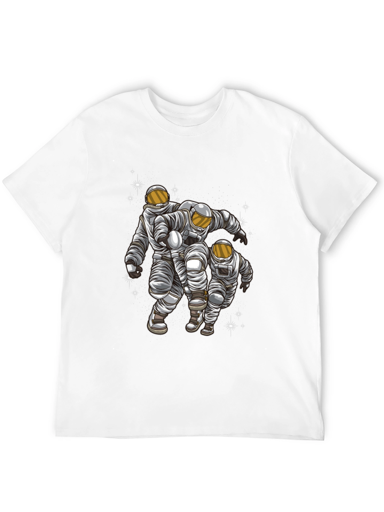 Astronaut Trio Graphic Print Black T-Shirt