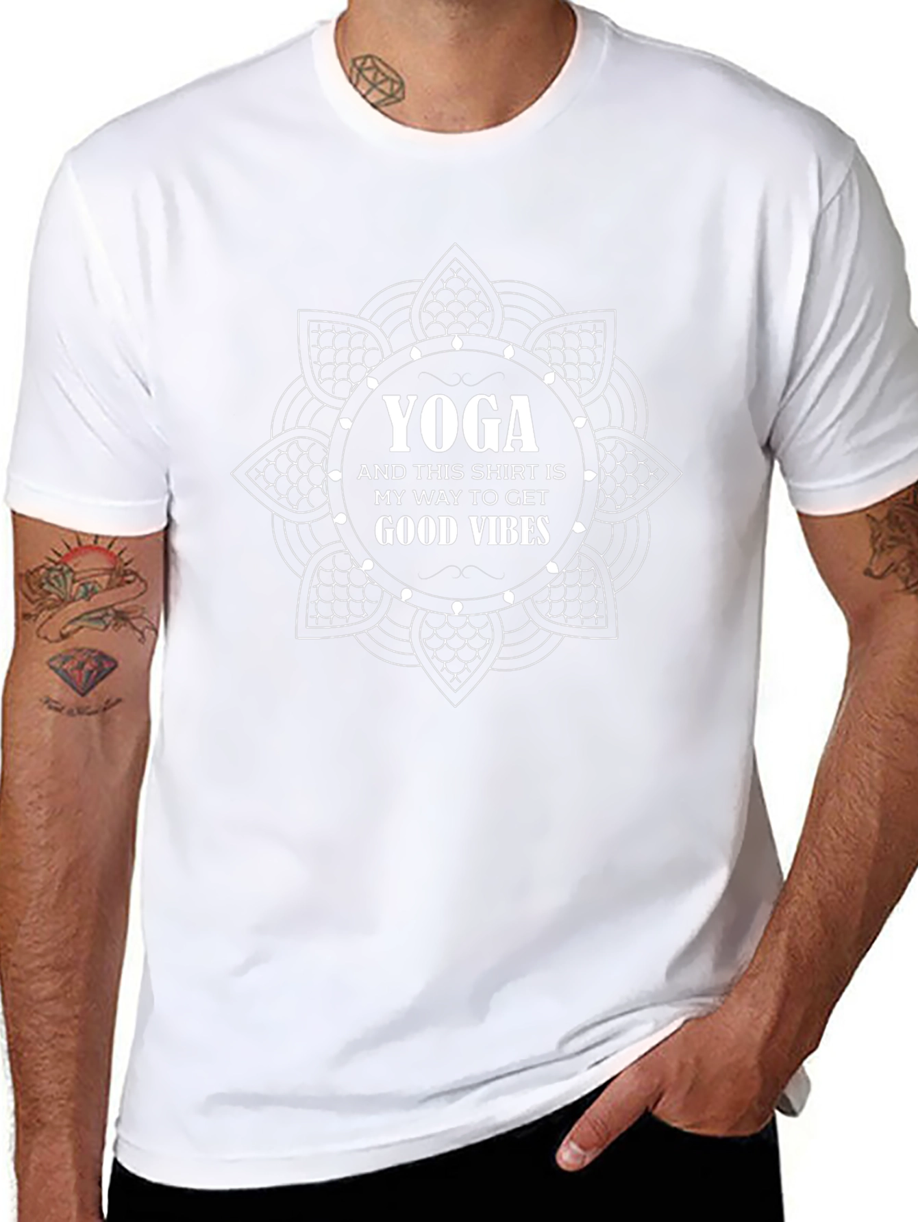 Yoga Good Vibes Graphic Tee - Black Cotton T-Shirt
