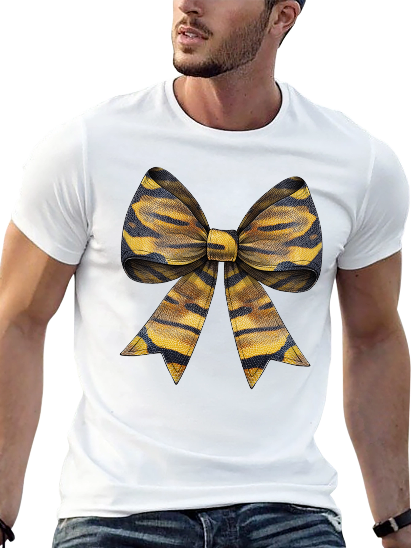 Bow Tie Graphic Tee - Casual Style