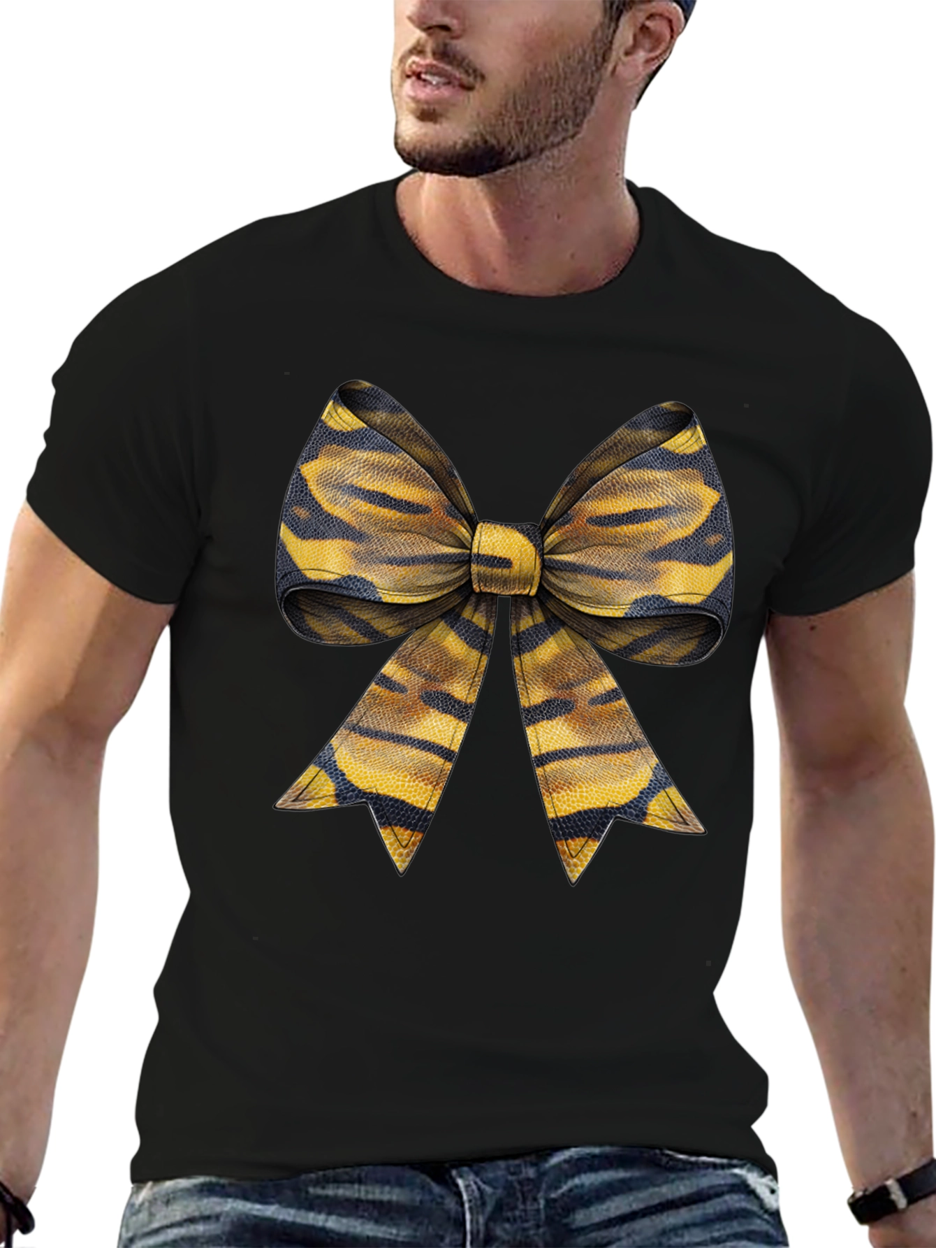 Bow Tie Graphic Tee - Casual Style