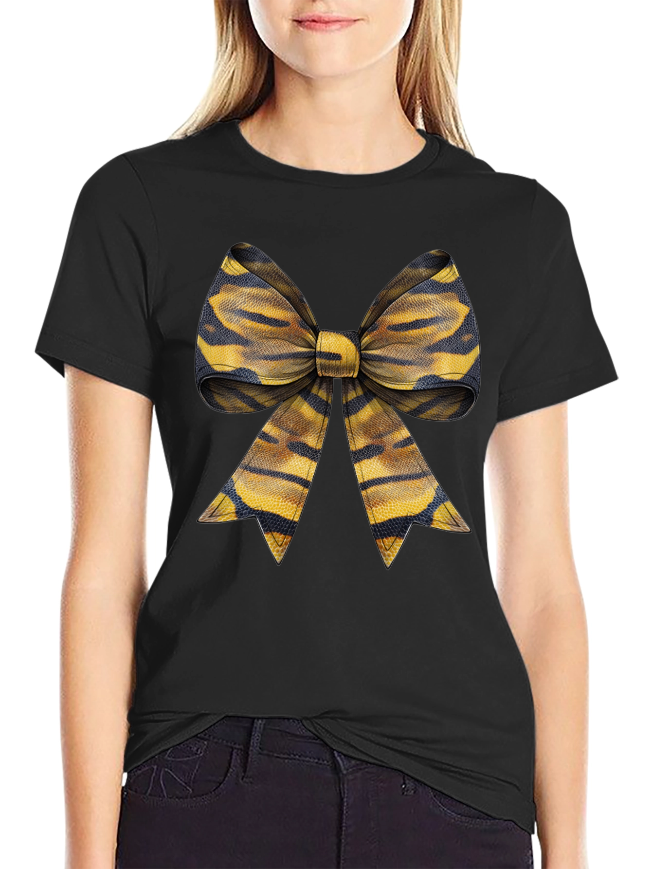 Bow Tie Graphic Tee - Casual Style