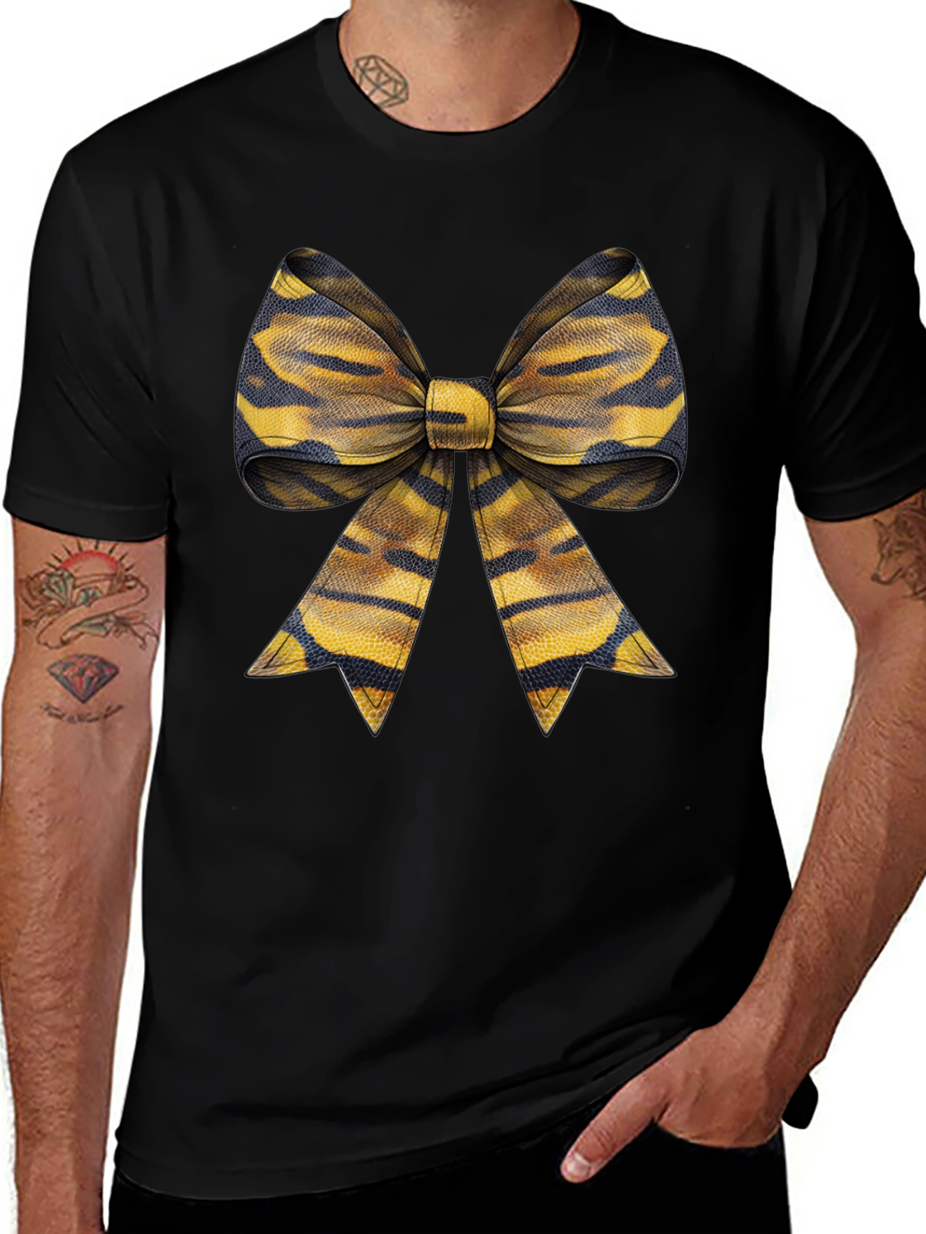 Bow Tie Graphic Tee - Casual Style