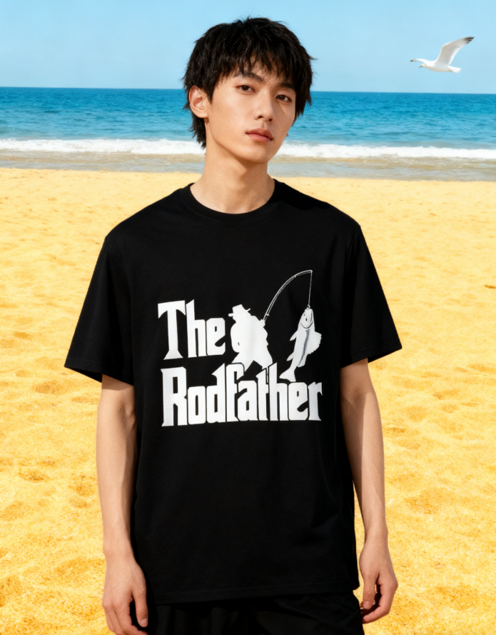 The Rodfather Fishing T-Shirt - Funny Angler Graphic Tee for Fishing Enthusiasts & Dad Gifts1370549