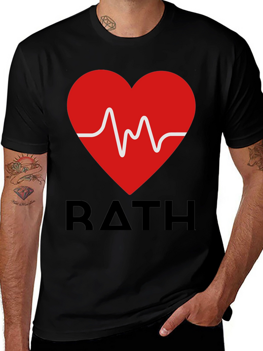 RATH Heartbeat Graphic Tee - Stylish Black T-Shirt