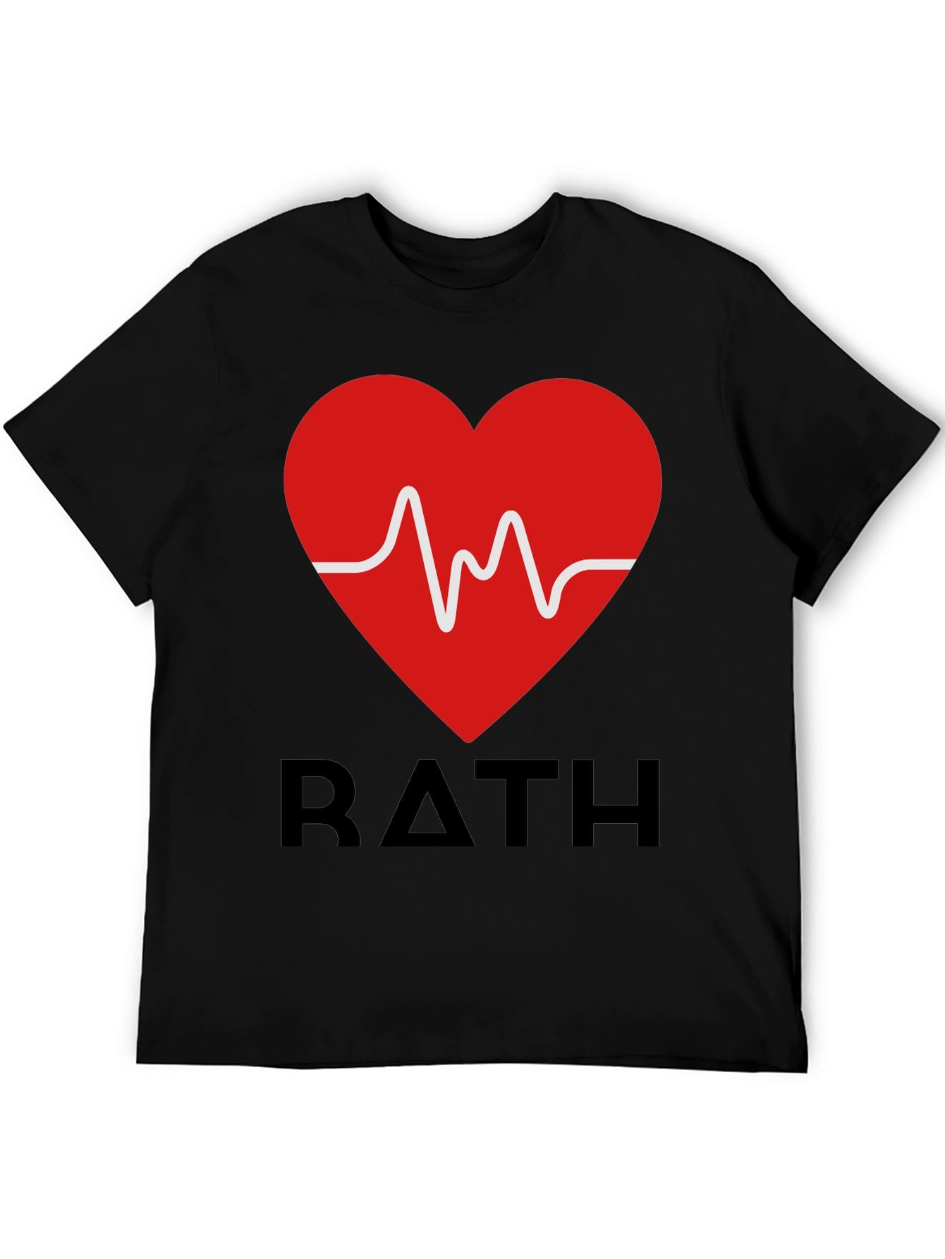 RATH Heartbeat Graphic Tee - Stylish Black T-Shirt
