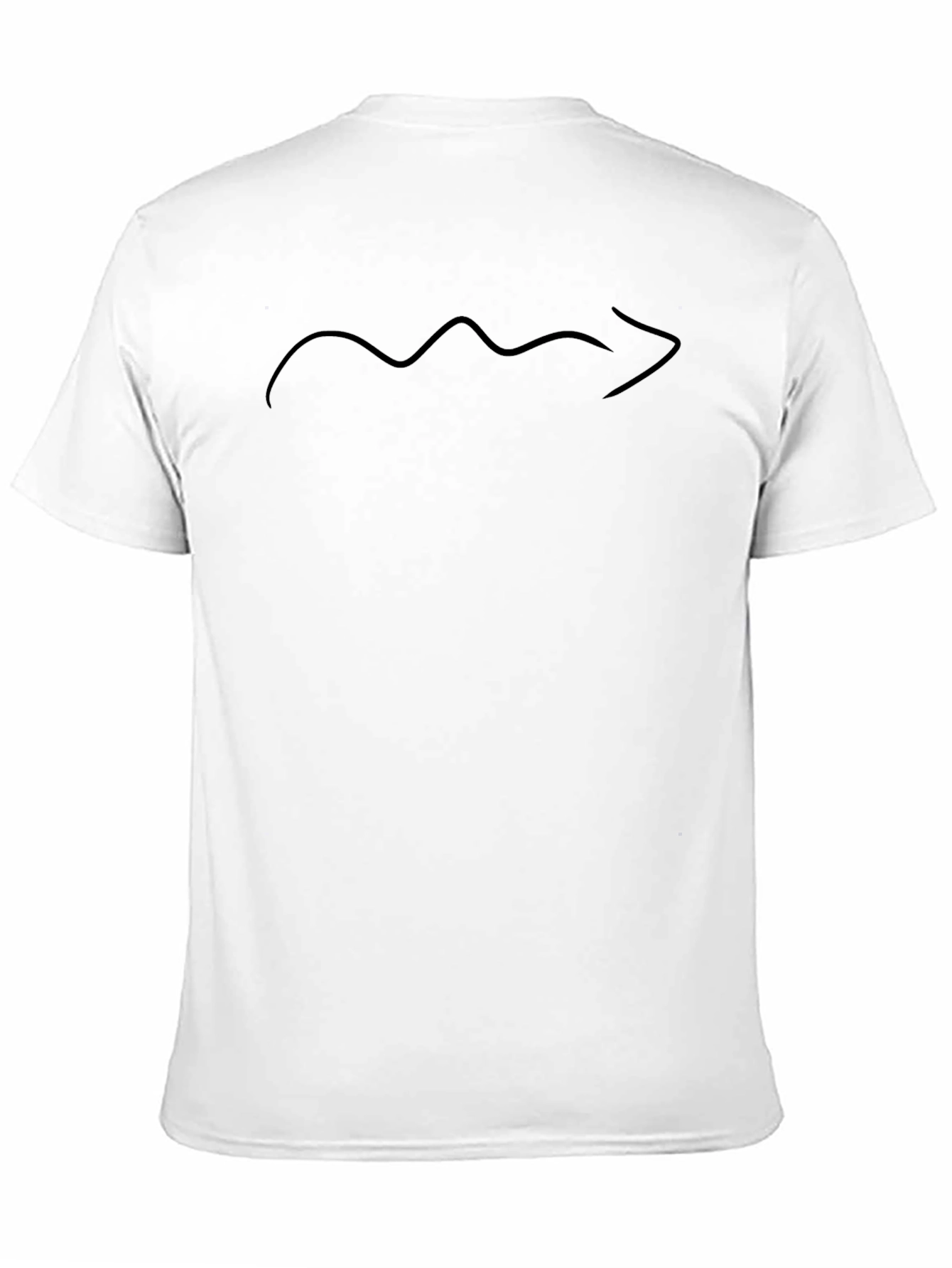 Minimalist Mountain Range Line Art Black T-Shirt