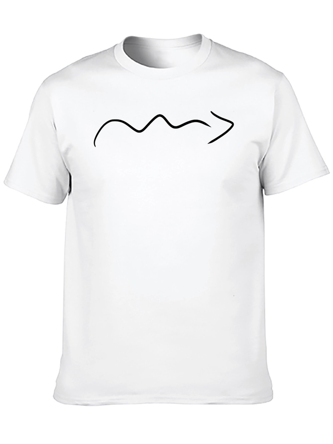 Minimalist Mountain Range Line Art Black T-Shirt