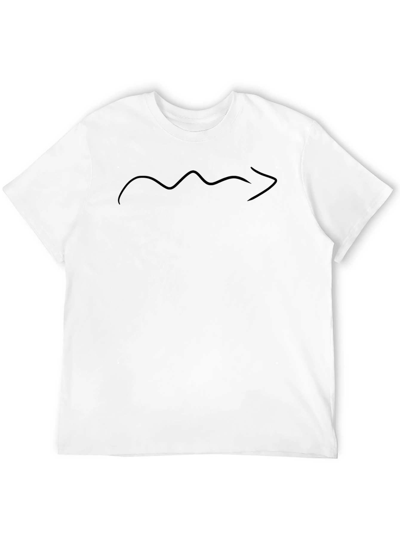Minimalist Mountain Range Line Art Black T-Shirt