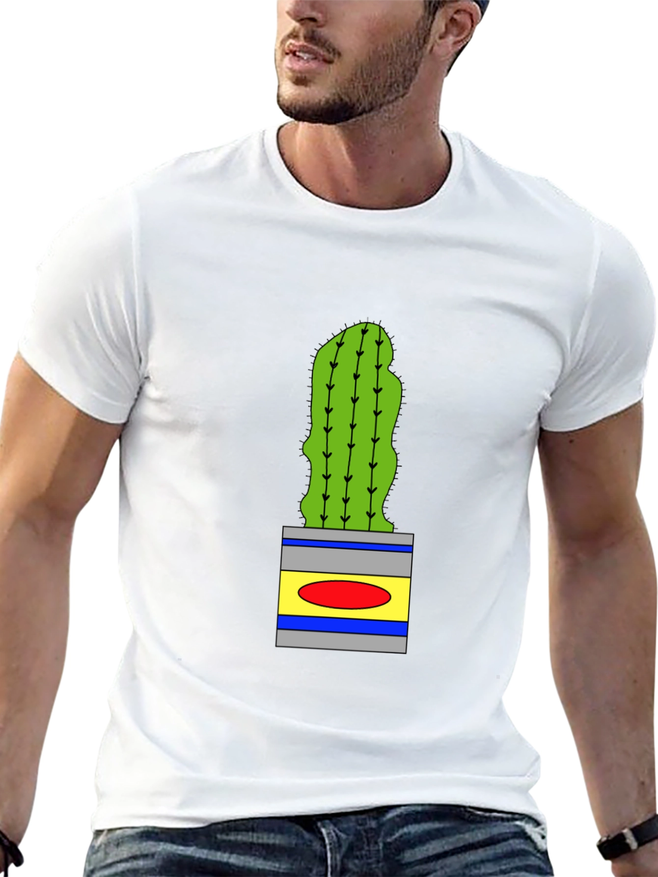Cactus in Pot Graphic Tee - Black
