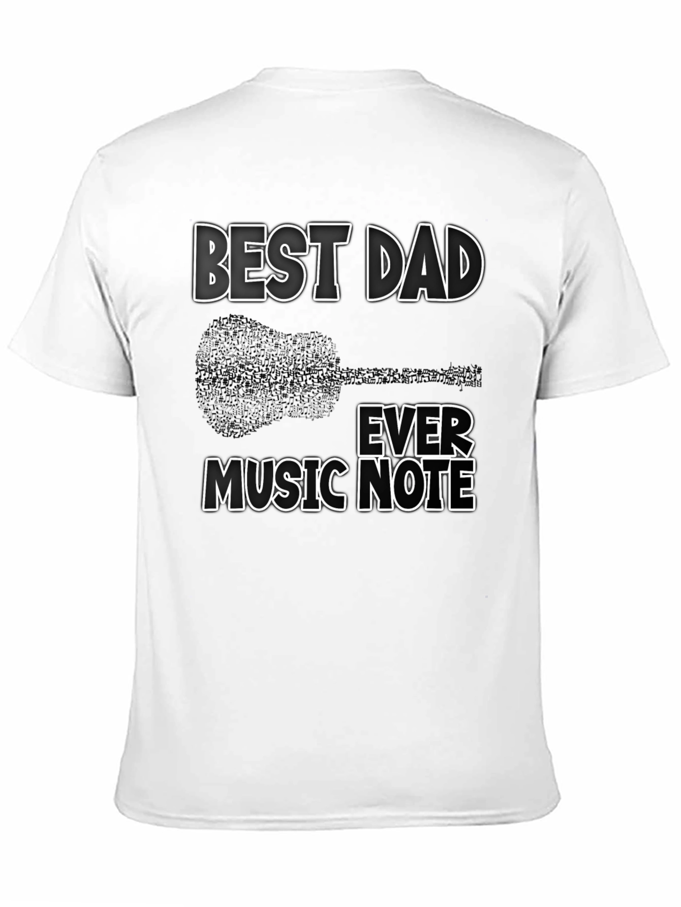 Best Dad Ever Music Note Graphic T-Shirt